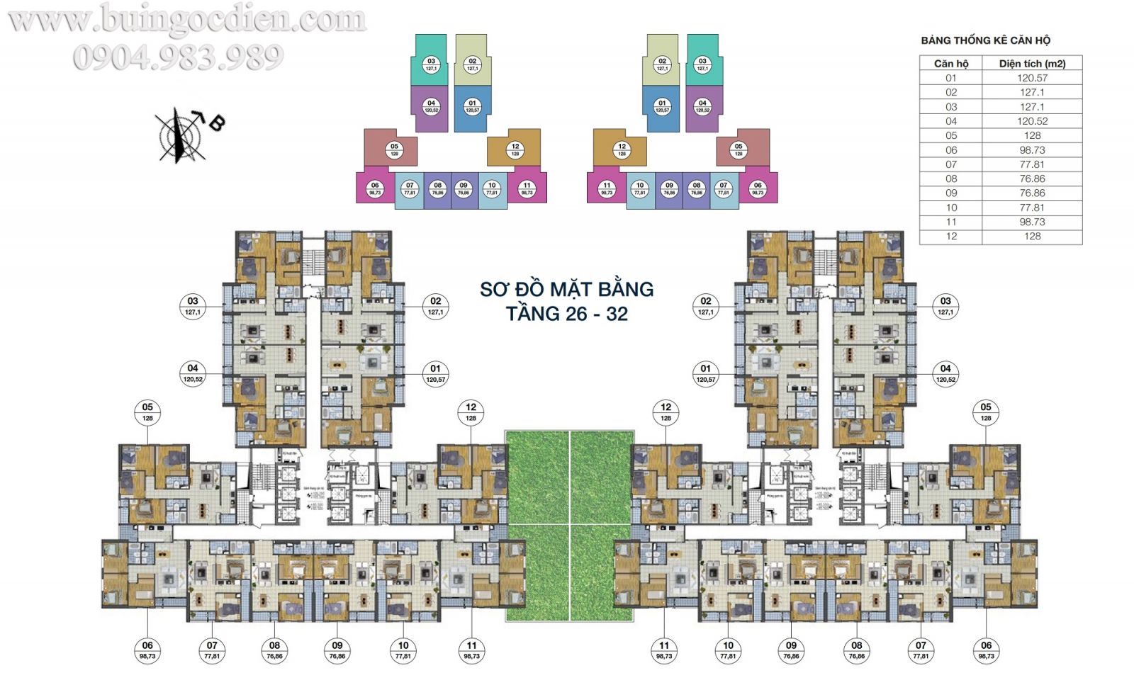 mặt bằng goldsilk tầng 26-32